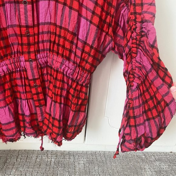 FREE PEOPLE plaid top - Picture 6 of 9